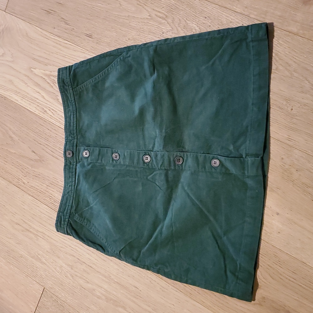 J. Crew Forest Green Corduroy Midi Skirt Size 6